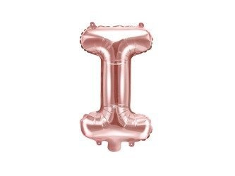 Balon foliowy Litera I, 35cm, Rose Gold różowe złoto