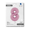 Balon Foliowy Cyfra 8 Różowa Pastel Pink, 66 cm Grabo