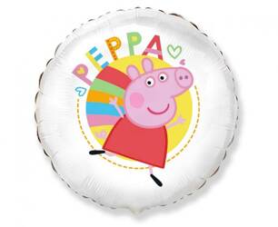 Balon Foliowy okrągły Świnka Peppa, Happy Peppa, 48 cm
