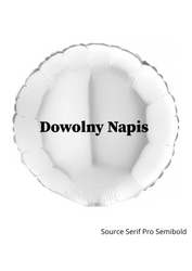 Balon foliowy okrągły, biały, Dowolny napis