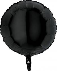 Balon foliowy, okrągły, czarny 46 cm, Grabo