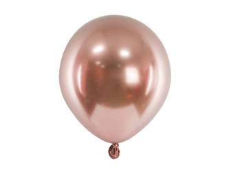 Balony lateksowe Glossy, Chrome, Różowe Złoto, Rose Gold, 12cm, 50 szt.