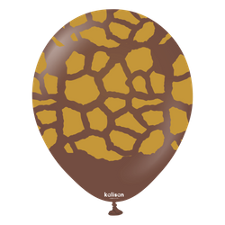 Balony lateksowe Safari Giraffe Chocolate Brown, żyrafa, brązowa, 30 cm, 25 szt.