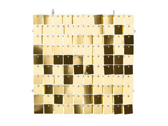 Panel cekinowy, kwadraty, cekiny złoty, 30x30cm