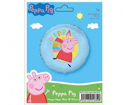 Balon Foliowy okrągły Świnka Peppa, Happy Peppa, 48 cm