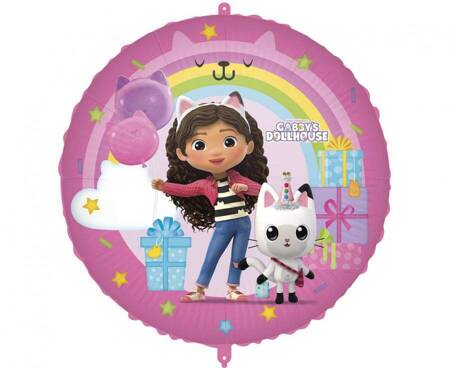 Balon foliowy, Koci Domek Gabi, Gabby's Dollhouse z obciążnikiem, 46 cm