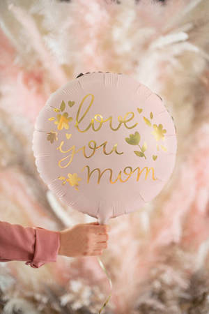 Balon foliowy Love you mom, różowy 45 cm