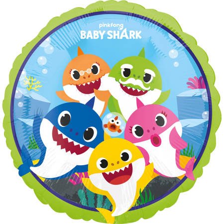 Balon foliowy okrągły Baby Shark, 45cm