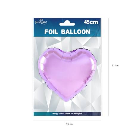 Balon foliowy serce jasno fioletowe 46cm