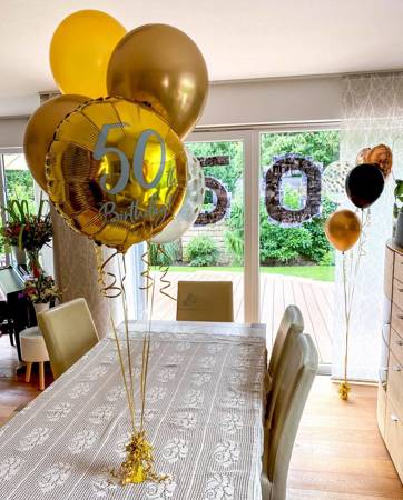 Balon foliowy urodzinowy 50th Birthday, złoty, 45cm