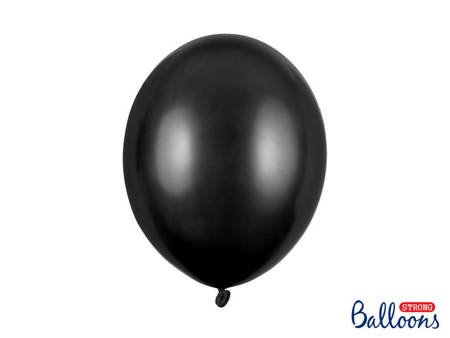 Balony Strong, Metaliczne Czarne, 30cm, 10 szt.