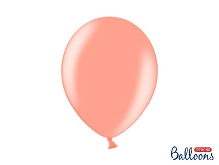 Balony Strong, Metaliczne Rose Gold, 30cm, 10 szt.