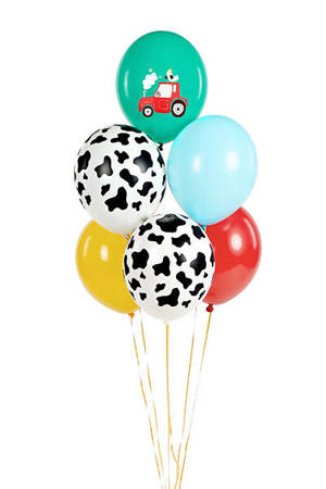 Balony lateksowe Farma, traktor 30cm, 6 sztuk