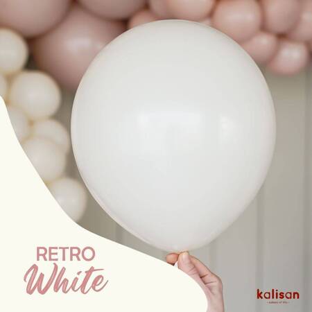 Balony lateksowe Kalisan Retro White, biały, 30 cm, 500 szt.