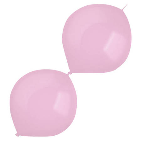 Balony lateksowe z łącznikiem Różowe, Decorator Standard E-Link Pretty Pink, 30cm, 50 szt.