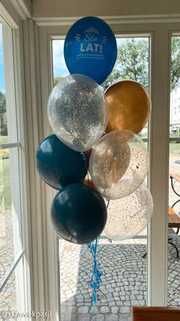 Balony urodzinowe Sto Lat, granatowe mix, 30cm, 10 szt.