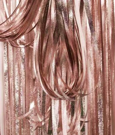 Kurtyna rose gold chrom efekt 100x200 cm