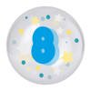 Balon przezroczysty z Niebieskim Nadrukiem Cyfra 8, 45cm